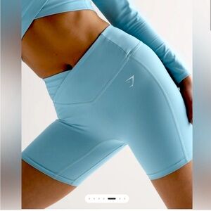 Gymshark Crossover Shorts🩵SOLD-OUT color 🔥|Size Small High-Waisted Biker Shorts